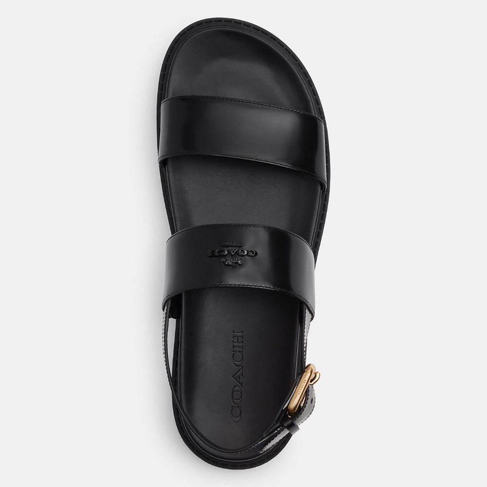 New Coach Two Band Black Sandal - Picture 4 of 6
